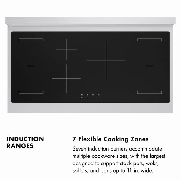 ZLINE Autograph Edition 48 in. 6.7 cu. ft. Paramount Induction Range with 7 Element Cooktop and Dual Ovens in Satin Stainless Steel with Champagne Bronze Accents (SINRSZ-48-CB)