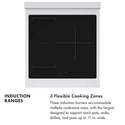 ZLINE Autograph Edition 24 in. 3.2 cu. ft. Paramount Induction Range with 3 Element Cooktop and Electric Convection Oven in Stainless Steel with White Matte Door and Champagne Bronze Accents, Open Box-Good Condition