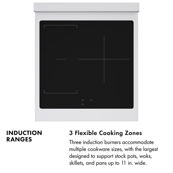 ZLINE Autograph Edition 24 in. 3.2 cu. ft. Paramount Induction Range with 3 Element Cooktop and Electric Convection Oven in Black Stainless Steel with Polished Gold Accents (SINRBZ-24-G)