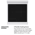ZLINE Autograph Edition 24 in. 3.2 cu. ft. Paramount Induction Range with 3 Element Cooktop and Electric Convection Oven in Stainless Steel with White Matte Door and Polished Gold Accents, Open Box-Great Condition