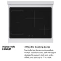 ZLINE Autograph Edition 30 in. 4.2 cu. ft. Paramount Induction Range with 4 Element Cooktop and Electric Convection Oven in Stainless Steel with White Matte Door and Polished Gold Accents (SINRZ-WM-30-G)