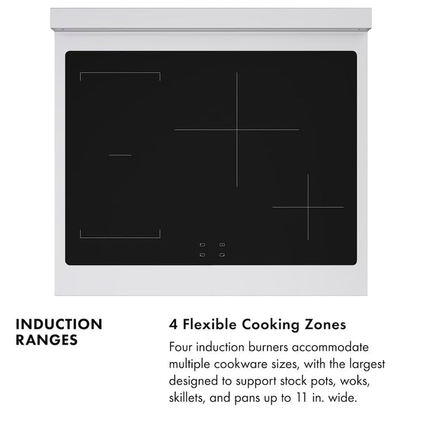ZLINE 30 in. 4.2 cu. ft. Paramount Induction Range with 4 Element Cooktop and Electric Convection Oven in Satin Stainless Steel, Open Box-Good Condition