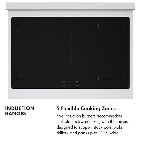ZLINE Autograph Edition 36 in. 5.2 cu. ft. Paramount Induction Range with 5 Element Cooktop and Electric Convection Oven in Stainless Steel with Black Matte Door and Champagne Bronze Accents, Open Box-Good Condition