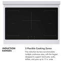 ZLINE Autograph Edition 36 in. 5.2 cu. ft. Paramount Induction Range with 5 Element Cooktop and Electric Convection Oven in Stainless Steel with White Matte Door and Champagne Bronze Accents, Open Box-Good Condition