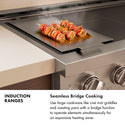 ZLINE Autograph Edition 36 in. 5.2 cu. ft. Paramount Induction Range with 5 Element Cooktop and Electric Convection Oven in Stainless Steel with White Matte Door and Champagne Bronze Accents, Open Box-Great Condition