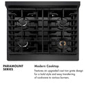 ZLINE 30 in. 4.2 cu. ft. Paramount Dual Fuel Range with 4 Burner Gas Cooktop and Electric Convection Oven in Black Satin Stainless Steel, Open Box-Good Condition
