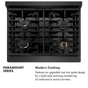 ZLINE 30 in. 4.2 cu. ft. Paramount Dual Fuel Range with 4 Burner Gas Cooktop and Electric Convection Oven in Black Satin Stainless Steel, Open Box-Great Condition