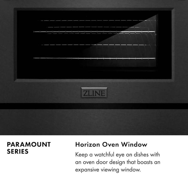 ZLINE 36 in. 5.2 cu. ft. Paramount Dual Fuel Range with 6 Burner Gas Cooktop and Electric Convection Oven in Black Satin Stainless Steel, Open Box-Good Condition