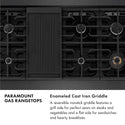 ZLINE 48 in. Paramount Gas Rangetop with 8 Burners and Porcelain Cooktop in Black Satin Stainless Steel, Open Box-Good Condition