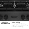 ZLINE 36 in. Paramount Gas Rangetop with 6 Burners and Porcelain Cooktop in Black Satin Stainless Steel, Open Box-Good Condition