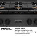 ZLINE 36 in. Paramount Gas Rangetop with 6 Brass Burners and Porcelain Cooktop in Black Satin Stainless Steel (SRTBS-BR-36)