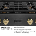 ZLINE Autograph Edition 30 in. Paramount Gas Rangetop with 4 Burners and Porcelain Cooktop in Black Satin Stainless Steel with Champagne Bronze Accents, Open Box-Good Condition