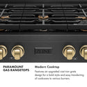 ZLINE Autograph Edition 36 in. Paramount Gas Rangetop with 6 Burners and Porcelain Cooktop in Black Satin Stainless Steel with Champagne Bronze Accents, Open Box-Good Condition