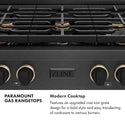 ZLINE Designer Collection 36 in. Paramount Gas Rangetop with 6 Burners in Black Satin Stainless Steel with Matte Black and Champagne Bronze Accents, Open Box-Good Condition