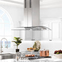 ZLINE 30 in. Convertible Vent Island Mount Range Hood in Stainless Steel & Glass Handle, Open Box-Great Condition