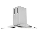 ZLINE 36" Convertible Vent Island Mount Range Hood in Stainless Steel & Glass (GL9i-36)