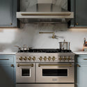 ZLINE Autograph Edition 48 in. 6.0 cu. ft. Legacy Dual Fuel Range with 7 Burner Gas Cooktop and 2 Electric Ovens in Stainless Steel and Champagne Bronze Accents, Open Box-Great Condition