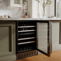 ZLINE 24 in. Monument Dual Zone 44 Bottle Wine Cooler with Wood Shelves in Stainless Steel, Open Box-Good Condition