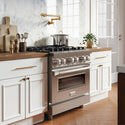 ZLINE 30 in. 4.0 cu. ft. Legacy Dual Fuel Range with 4 Burner Gas Cooktop and Electric Convection Oven in Stainless Steel, Open Box-Good Condition