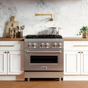 ZLINE 30 in. 4.0 cu. ft. Legacy Dual Fuel Range with 4 Burner Gas Cooktop and Electric Convection Oven in Stainless Steel, Open Box-Good Condition