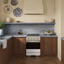 ZLINE Autograph Edition 24 in. 3.2 cu. ft. Marino Induction Range with 3 Element Cooktop and Electric Convection Oven in Satin Stainless Steel with White Matte Door and Champagne Bronze Accents (MINRSZ-WM-24-CB)