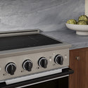 ZLINE Autograph Edition 24 in. 3.2 cu. ft. Marino Induction Range with 3 Element Cooktop and Electric Convection Oven in Stainless Steel with White Matte Door and Matte Black Accents (MINRZ-WM-24-MB)