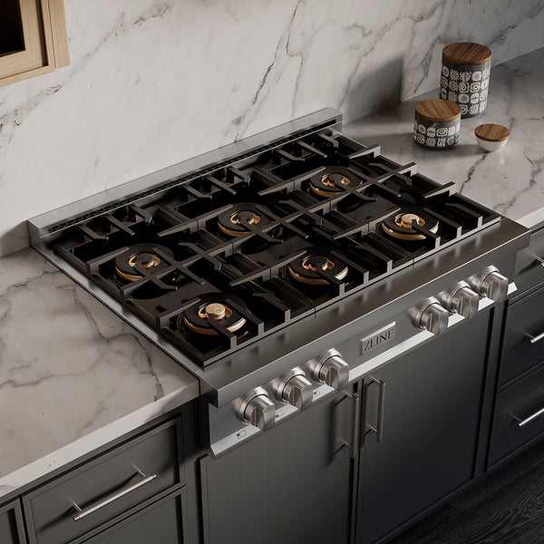 ZLINE 36 in. Classic Gas Rangetop with 6 Burner DuoPro™ Cooktop in Stainless Steel, Open Box-Great Condition