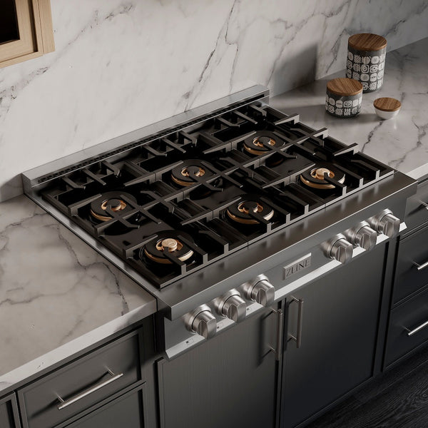 ZLINE 36 in. Classic Gas Rangetop with 6 Burner DuoPro™ Cooktop in Stainless Steel, Open Box-Good Condition
