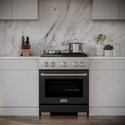 ZLINE 30 in. 4.2 cu. ft. Paramount Dual Fuel Range with 4 Burner DuoPro™ Cooktop and Electric Convection Oven with Black Matte Door (PSDR-BLM-30)