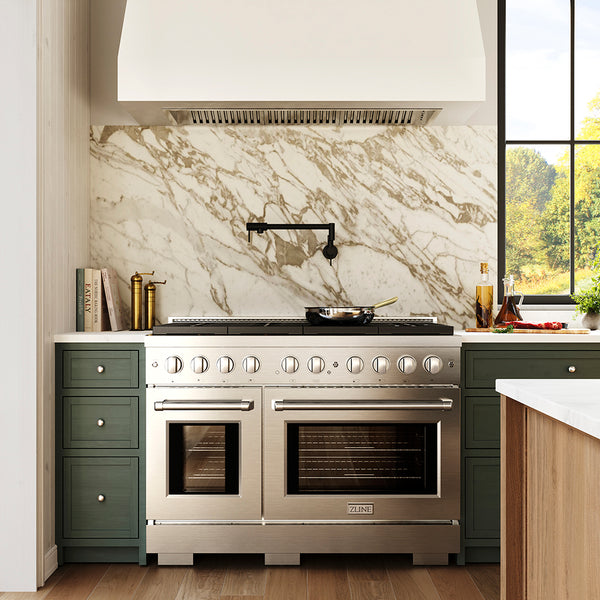 ZLINE 48 in. 6.7 cu. ft. Paramount Gas Range with 8 Burner DuoPro™ Cooktop and Dual Ovens in Stainless Steel, Open Box-Great Condition