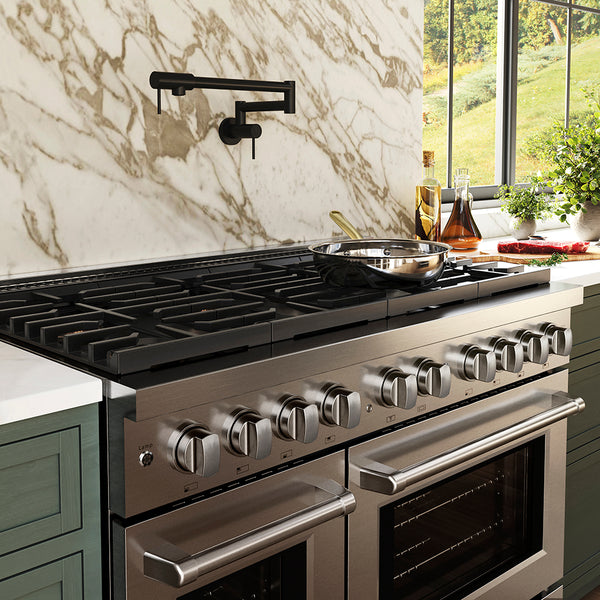 ZLINE 48 in. 6.7 cu. ft. Paramount Gas Range with 8 Burner DuoPro™ Cooktop and Dual Ovens in Stainless Steel, Open Box-Great Condition