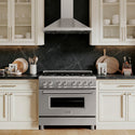 ZLINE 36 in. 4.6 cu. ft. Legacy Dual Fuel Range with 6 Burner Gas Cooktop and Electric Convection Oven in Stainless Steel, Open Box-Great Condition
