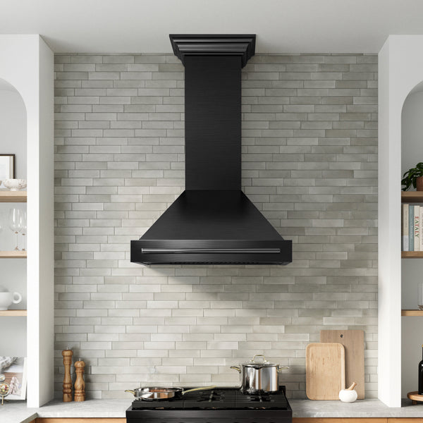 ZLINE 36 in. Wall-Mount Range Hood Helix Handle (Set of 1) in Black Stainless Steel (RHHZ-K-BS-36)