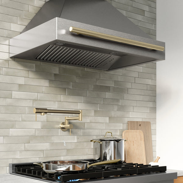 ZLINE Autograph Edition 36 in. Wall-Mount Range Hood Helix Handle (Set of 1) in Champagne Bronze (RHHZ-K-CB-36)
