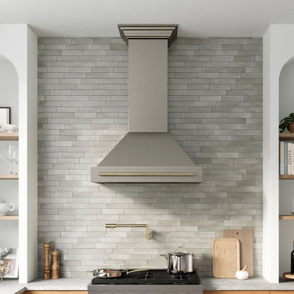 ZLINE Autograph Edition 36 in. Wall-Mount Range Hood Helix Handle (Set of 1) in Champagne Bronze (RHHZ-K-CB-36)