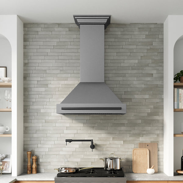 ZLINE Autograph Edition 36 in. Wall-Mount Range Hood Helix Handle (Set of 1) in Matte Black (RHHZ-K-MB-36)