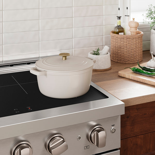 ZLINE 30 in. 4.2 cu. ft. Paramount Induction Range with 4 Element Cooktop and Electric Convection Oven in Stainless Steel, Open Box-Great Condition