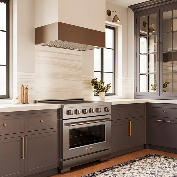 ZLINE 36 in. 5.2 cu. ft. Paramount Induction Range with 5 Element Cooktop and Electric Convection Oven in Stainless Steel (SINR36)