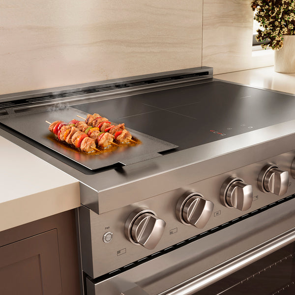 ZLINE 36 in. 5.2 cu. ft. Paramount Induction Range with 5 Element Cooktop and Electric Convection Oven in Stainless Steel, Open Box-Great Condition