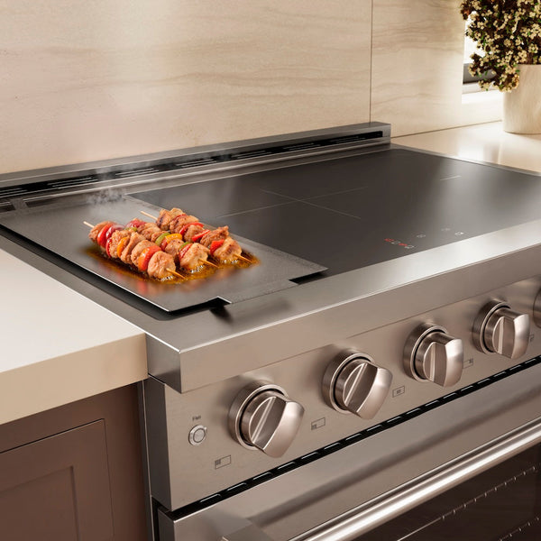 ZLINE 36 in. 5.2 cu. ft. Paramount Induction Range with 5 Element Cooktop and Electric Convection Oven in Stainless Steel, Open Box-Good Condition