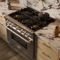 ZLINE 36 in. 5.2 cu. ft. Classic Dual Fuel Range with 6 Burner DuoPro™ Cooktop and Electric Convection Oven in Stainless Steel (PCDR36)