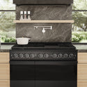 ZLINE 48 in. 6.7 cu. ft. Marino Double Oven Gas Range with 8 Burner Cooktop in Black Stainless Steel (MGRB-48)