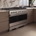 ZLINE 48 in. 6.7 cu. ft. Marino Double Oven Gas Range with 8 Burner Cooktop in Stainless Steel (MGR48)