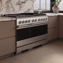 ZLINE 48 in. 6.7 cu. ft. Marino Dual Fuel Range with 8 Burner DuoPro™ Cooktop and Dual Ovens in Satin Stainless Steel (PMDRS-48)