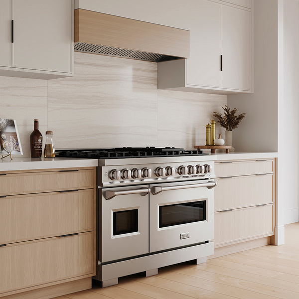 ZLINE 48 in. 6.7 cu. ft. Classic Gas Range with 8 Burner DuoPro™ Cooktop and Dual Ovens in Stainless Steel (PCGR48)