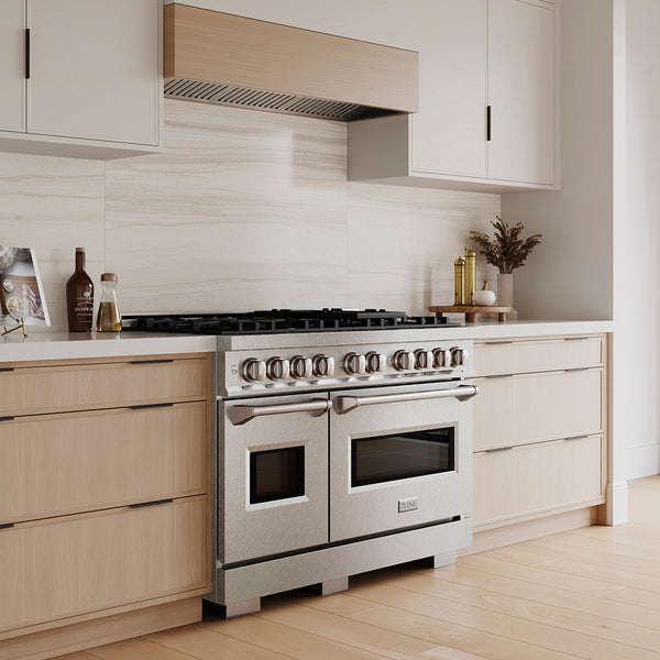 ZLINE 48 in. 6.7 cu. ft. Classic Dual Fuel Range with 8 Burner DuoPro™ Cooktop and Dual Ovens in Satin Stainless Steel (PCDRS-48)