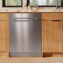 ZLINE Autograph Edition 24 in. Monument Series 3rd Rack Dishwasher with Auto Door Open Drying, 44dBa, Stainless Steel Panel with Polished Nickel Helix Handle (DWMTZ-30424-KPN)