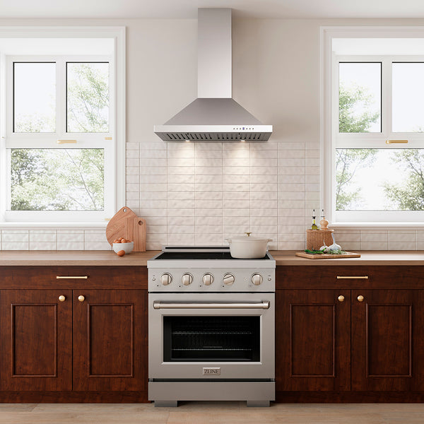ZLINE 30 in. Convertible Vent Wall Mount Range Hood in Stainless Steel Handle, Open Box-Great Condition