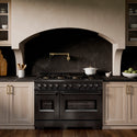 ZLINE 48 in. 6.7 cu. ft. Classic Dual Fuel Range with 8 Burner DuoPro™ Cooktop and Dual Ovens in Black Stainless Steel (PCDRB-48)
