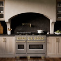 ZLINE Autograph Edition 48 in. 6.7 cu. ft. Classic Dual Fuel Range with 8 Burner DuoPro™ Cooktop and Dual Ovens in Satin Stainless Steel and Champagne Bronze Accents (PCDRSZ-48-CB)